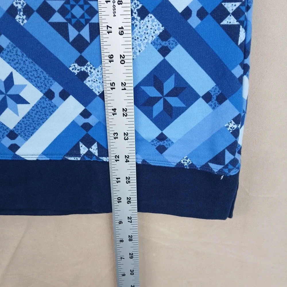 Lands End Medium 10-12‎ Womens Sweatshirt Serious Sweats Geometric 20x26